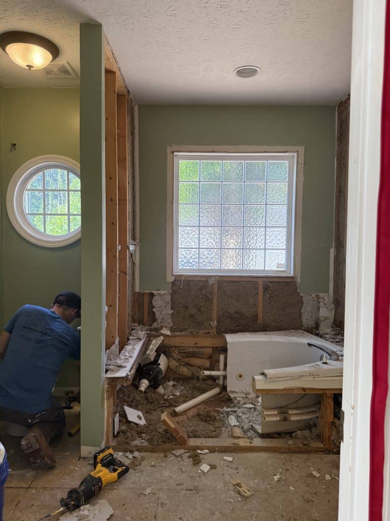 demo day bathroom renovation