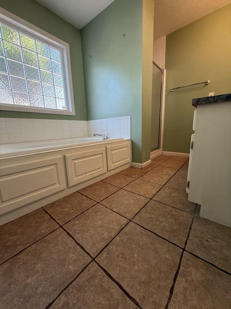 before bathroom renovation floors